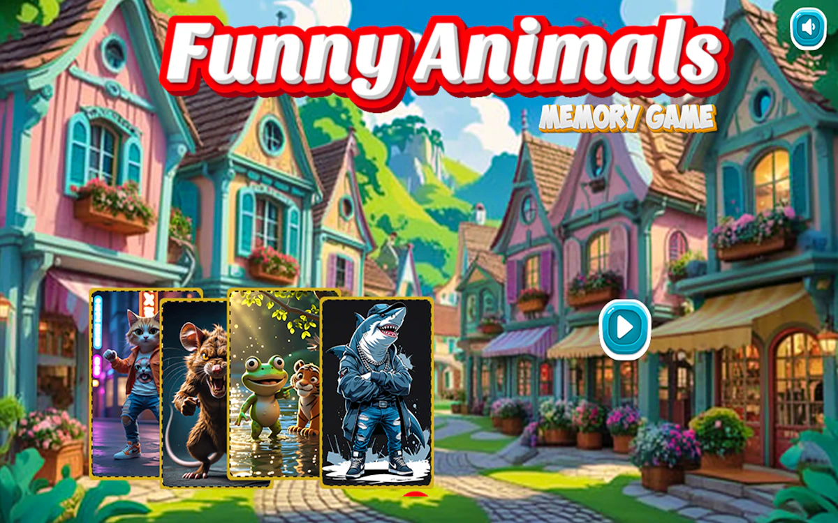 Play Funny Animals Memory Game — free online Memory game