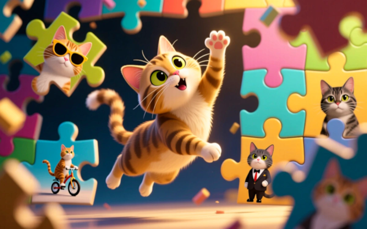 Play Funny Cats Puzzle — free online Cats game