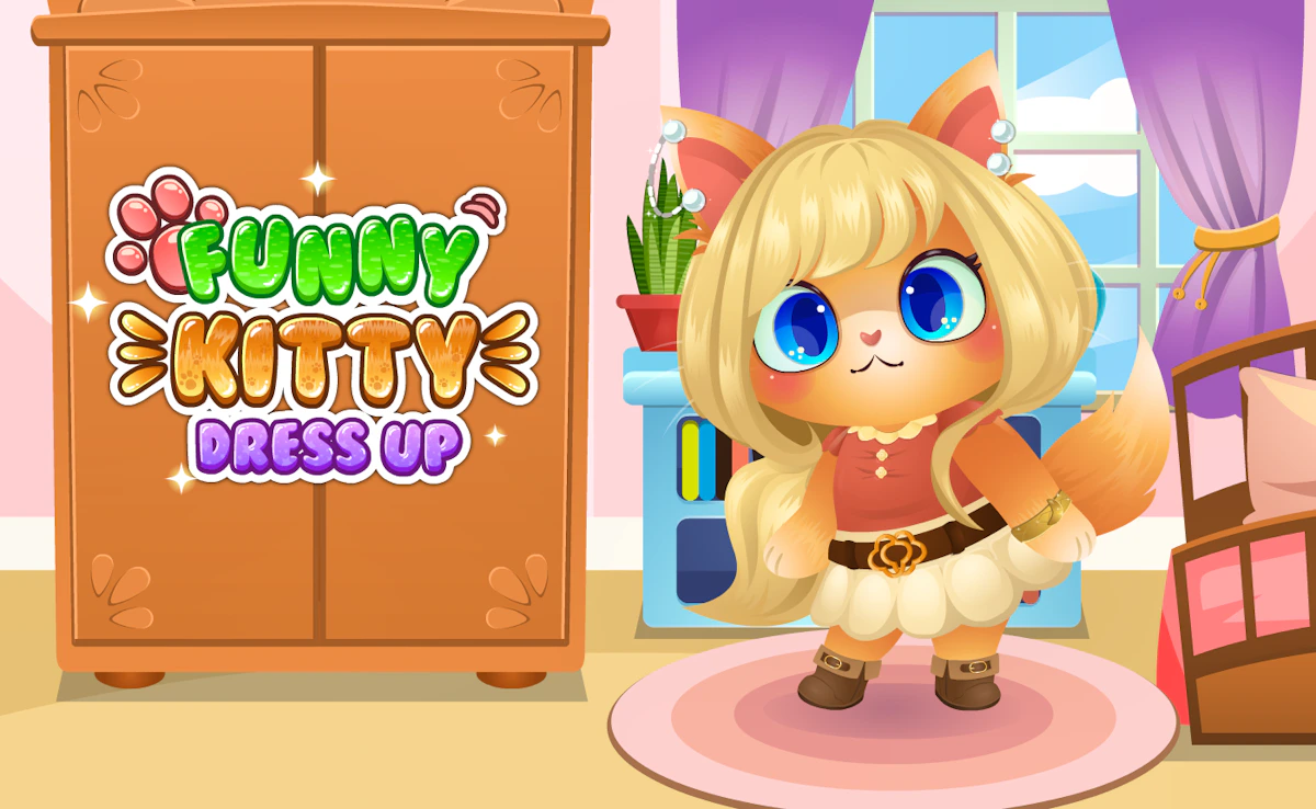 Play Funny Kitty Dressup — free online Kids game