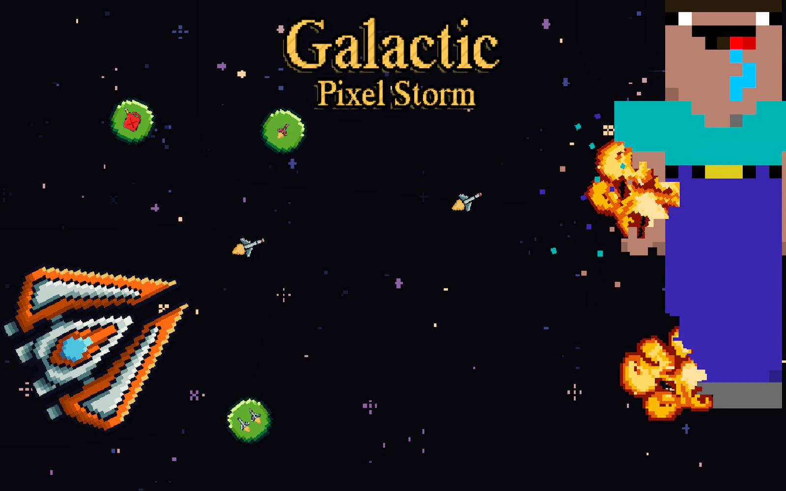Galactic Pixel Storm — free online arcade game on Glaze Games