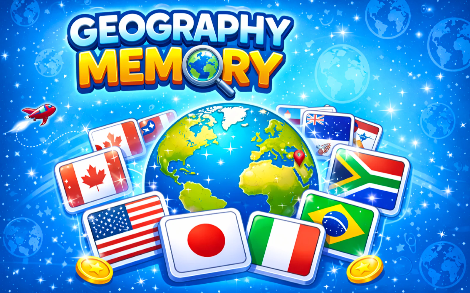 Geography Memory — free online thinky game on Glaze Games