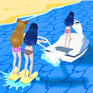 Girl Surfer 3D Thumbnail