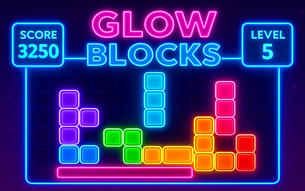 Play Glow Blocks — free online Tetris game