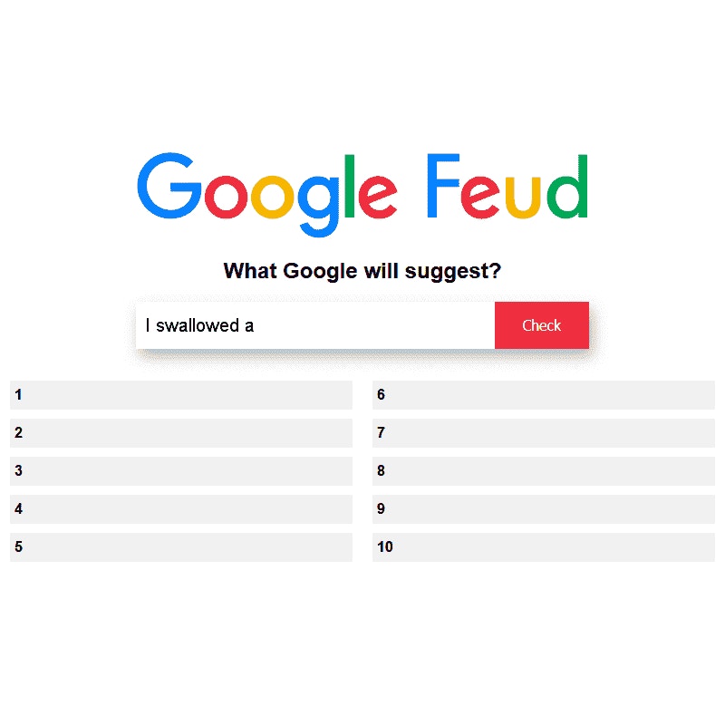 Google Feud 🕹️ Play Google Feud on Play123