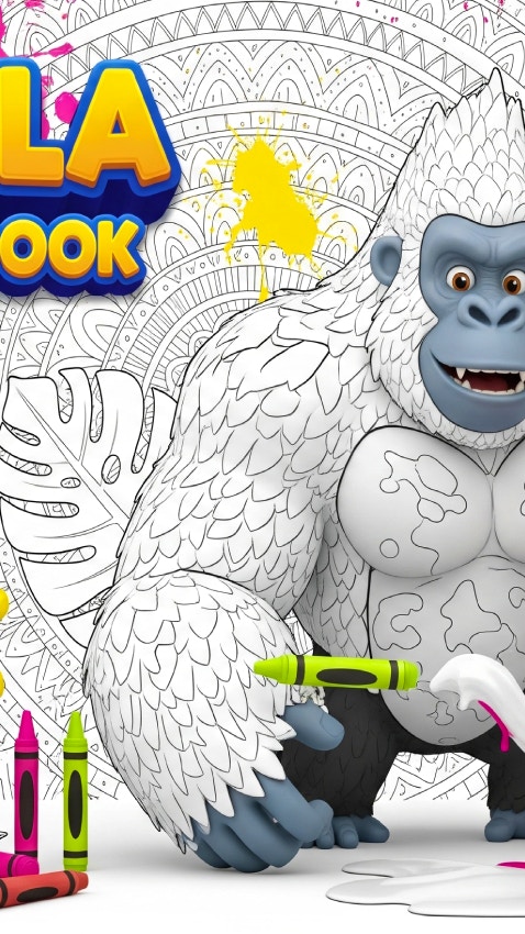 Gorilla Coloring Book for Kids