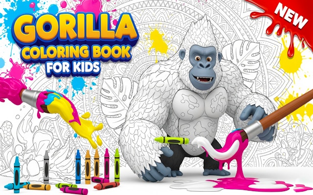 Gorilla Coloring Book For Kids