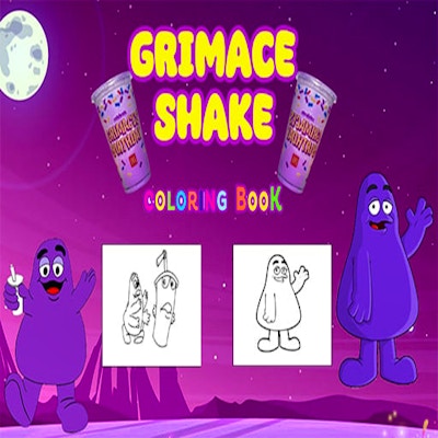 Grimace Shake Coloring By Gamepix