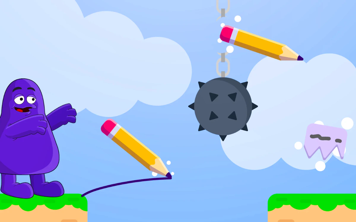 Play Grimace Shake Draw and Erase — free online Kids game