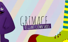 Grimace vs Giant Clown Shoes