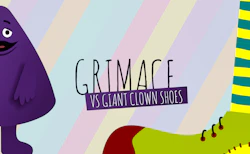 Grimace vs Giant Clown Shoes