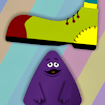 Grimace vs Giant Clown Shoes