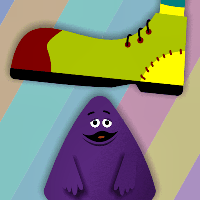 Grimace vs Giant Clown Shoes By Gamepix