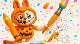 Halloween Labubu Coloring & Drawing Game
