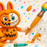 Halloween Labubu Coloring & Drawing Game