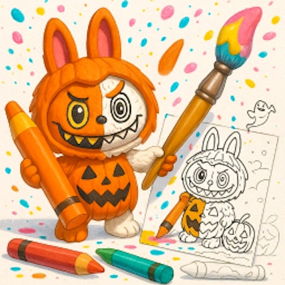 Halloween Labubu Coloring & Drawing Game By Gamepix