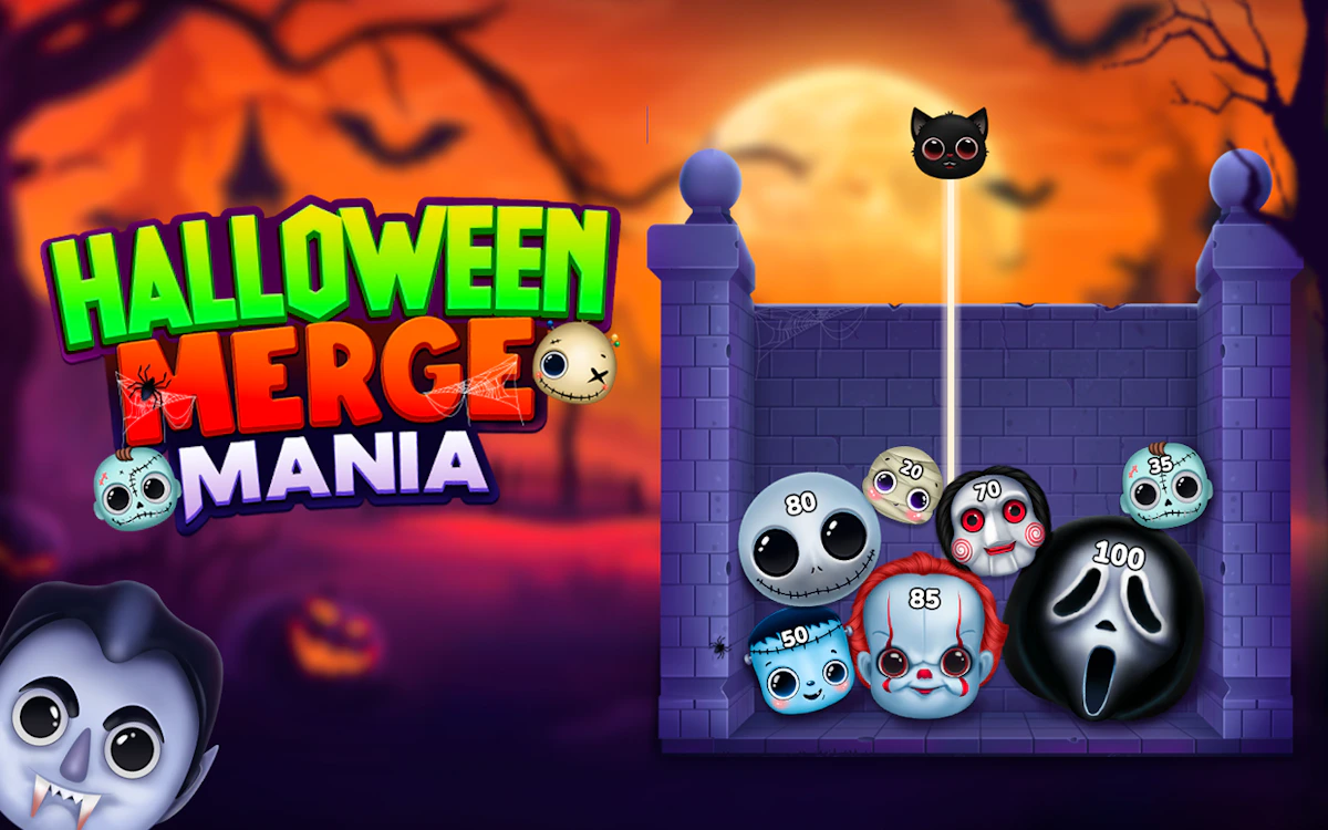 Play Halloween Merge Mania — free online 2048 game