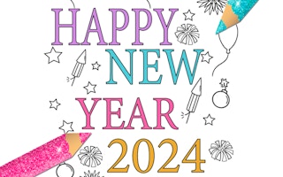 Happy New Year 2024 Coloring Game