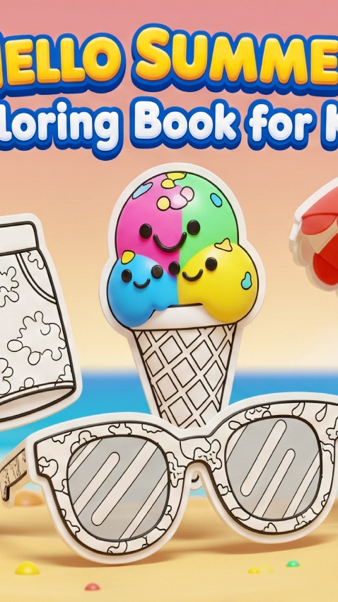 Hello Summer Coloring Book for Kids