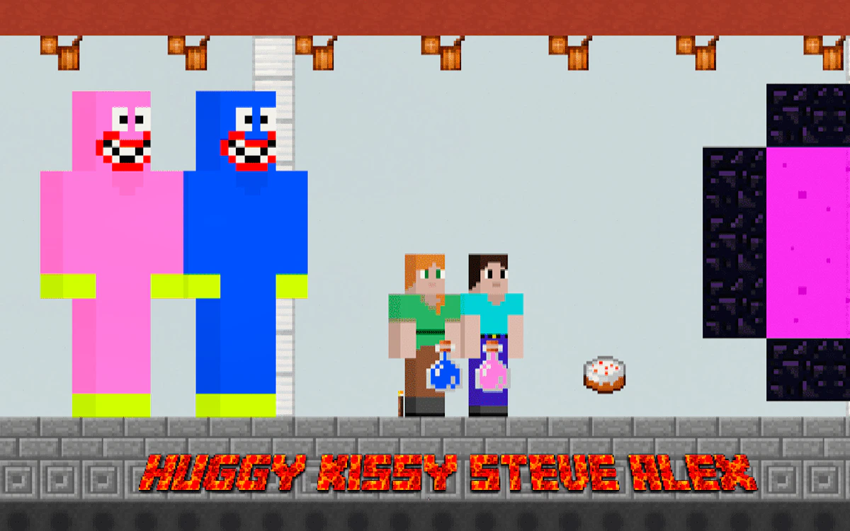 Play Huggy Kissy vs Steve Alex — free online Monster game