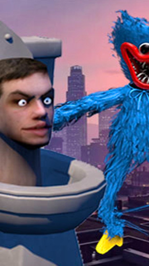 Huggy Wuggy Run From Skibidi Toilet