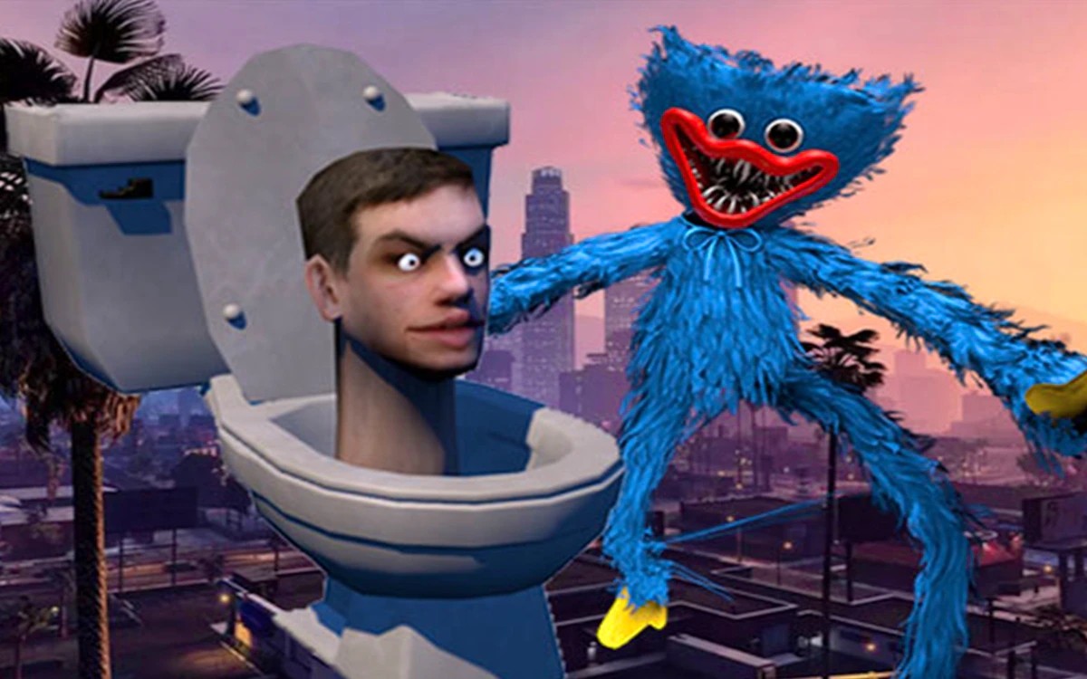 Play Huggy Wuggy Run From Skibidi Toilet — free online Action game