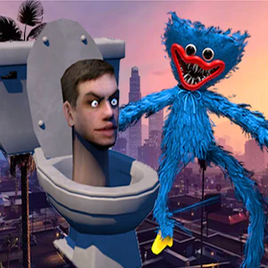 Huggy Wuggy Run From Skibidi Toilet Thumbnail