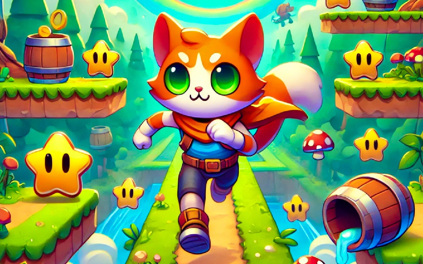Infinity Cat Adventure Runner — free online casual game on Glaze Games