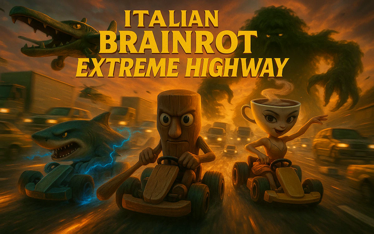 Play Italian Brainrot Extreme Highway — free online Driving game