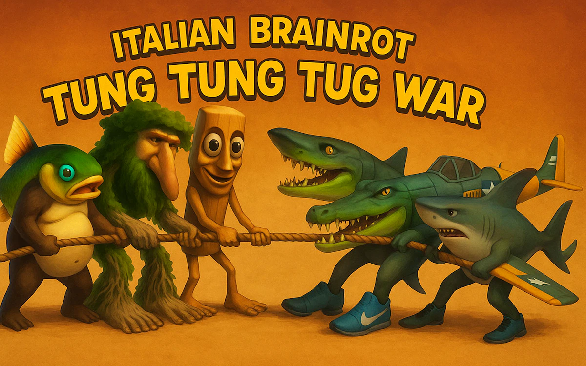 Play Italian Brainrot Tung Tung Tug War — free online Battle game