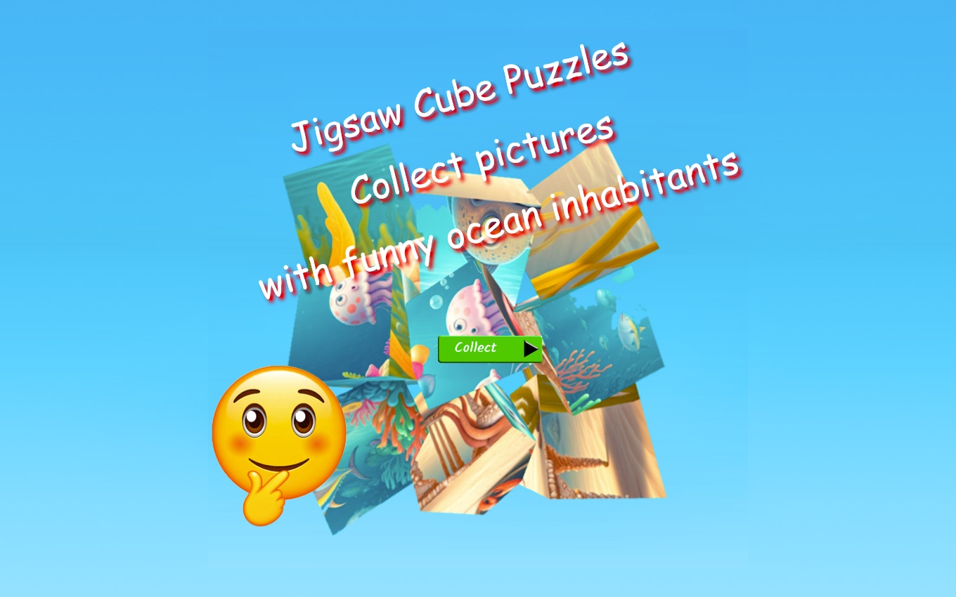 Jigsaw Cube Puzzles Collect Pictures of Funny Ocean Inhabitants