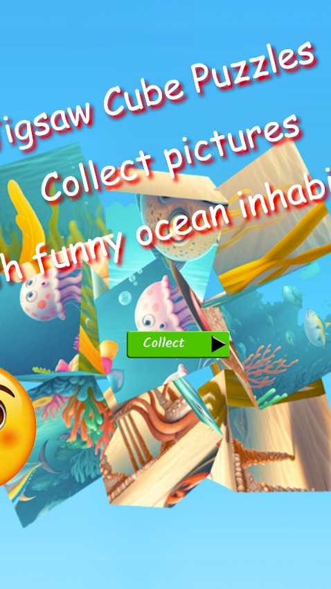 Jigsaw Cube Puzzles Collect Pictures of Funny Ocean Inhabitants