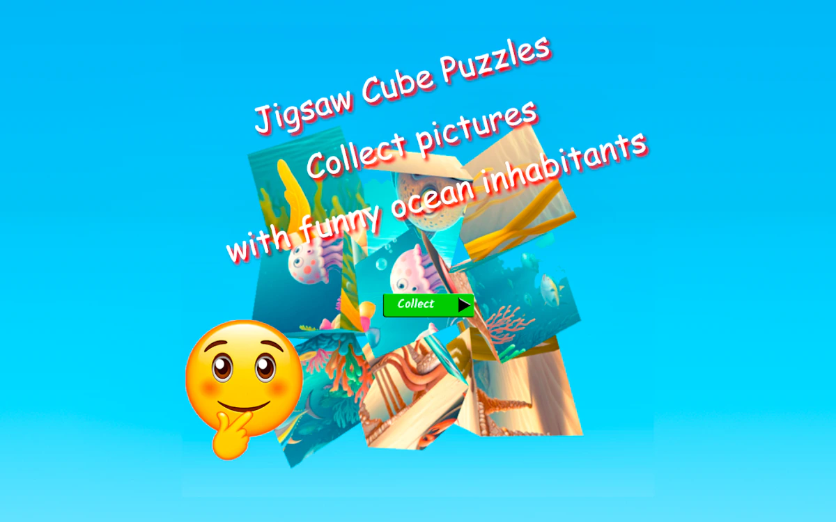 Play Jigsaw Cube Puzzles Collect Pictures of Funny Ocean Inhabitants — free online Jigsaw Puzzles game