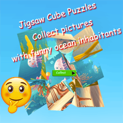 Jigsaw Cube Puzzles Collect Pictures of Funny Ocean Inhabitants By Gamepix
