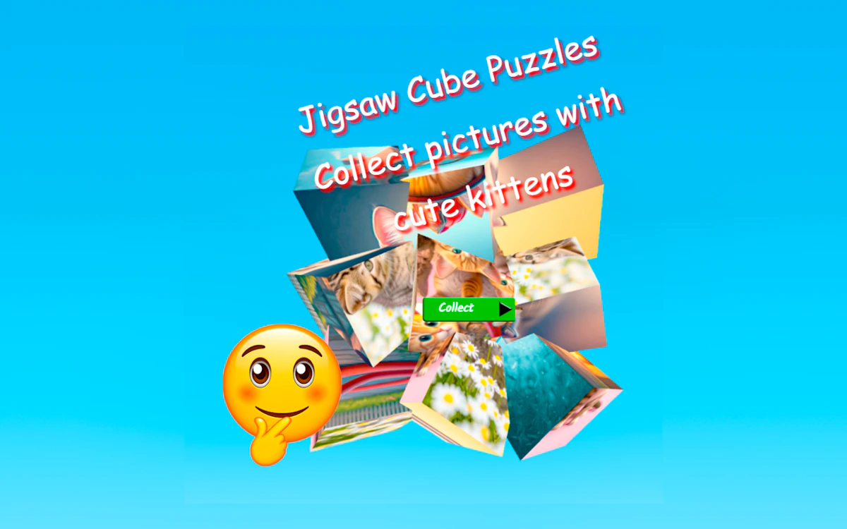 Play Jigsaw Cube Puzzles Collect Pictures with Cute Kittens — free online Jigsaw Puzzles game