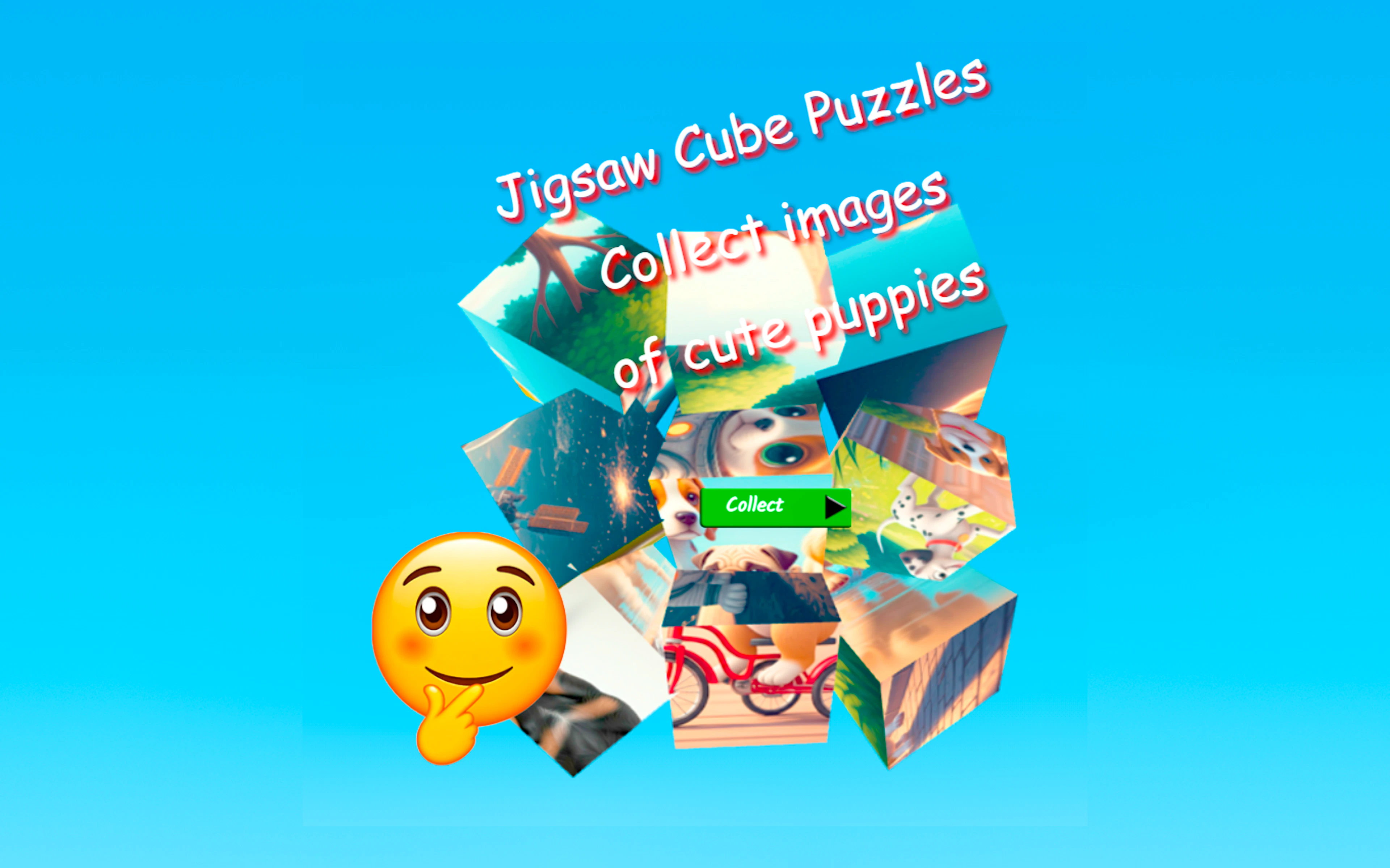 Jigsaw Cube Puzzles Collect Pictures with Cute Puppies