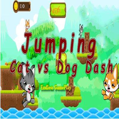 Jumping Cat vs Dog Dash By Gamepix