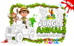 Jungle Animals Coloring Book for Kids