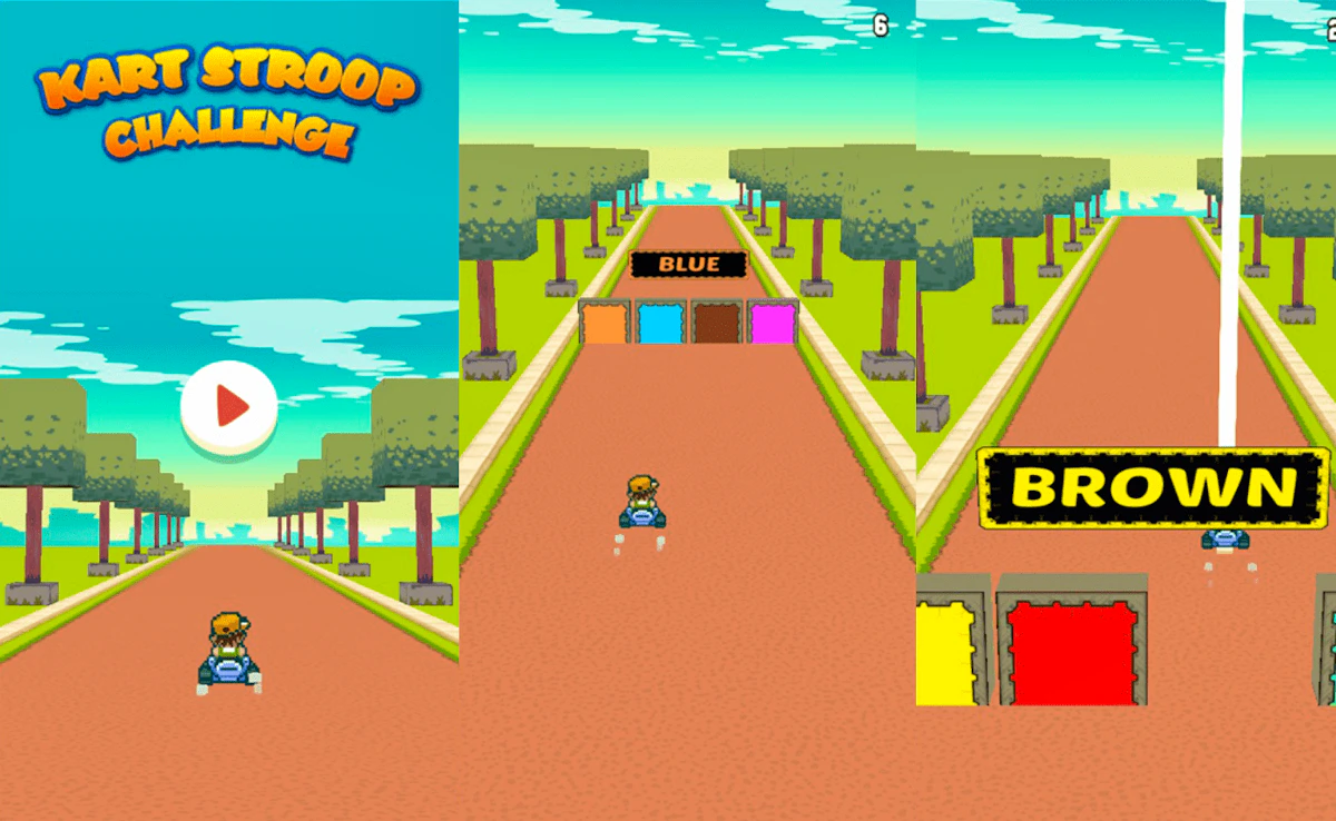 Play Kart Stroop Effect Challenge — free online Racing game