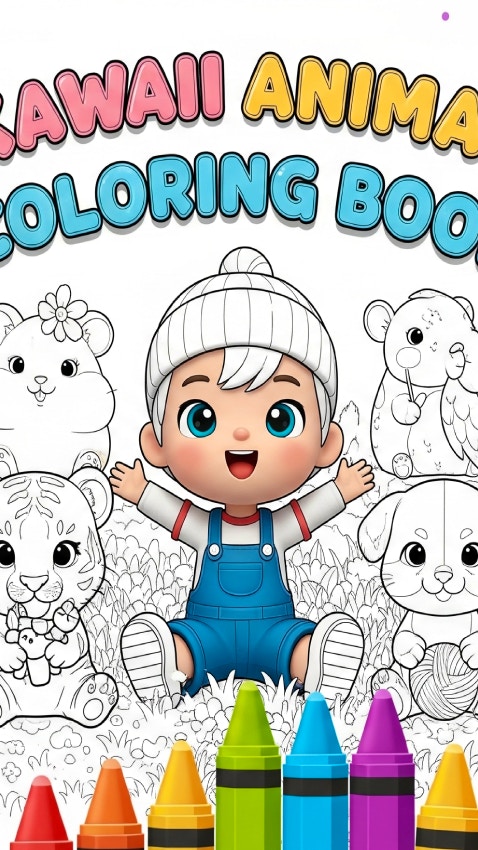 Kawaii Animal Coloring Book