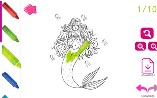 Kawaii Mermaids Coloring Book game cover