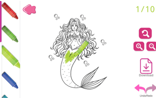 Kawaii Mermaids Coloring Book game cover