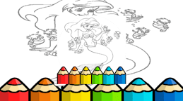 Kid Mermaids Coloring