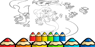 Kid Mermaids Coloring thumbnail