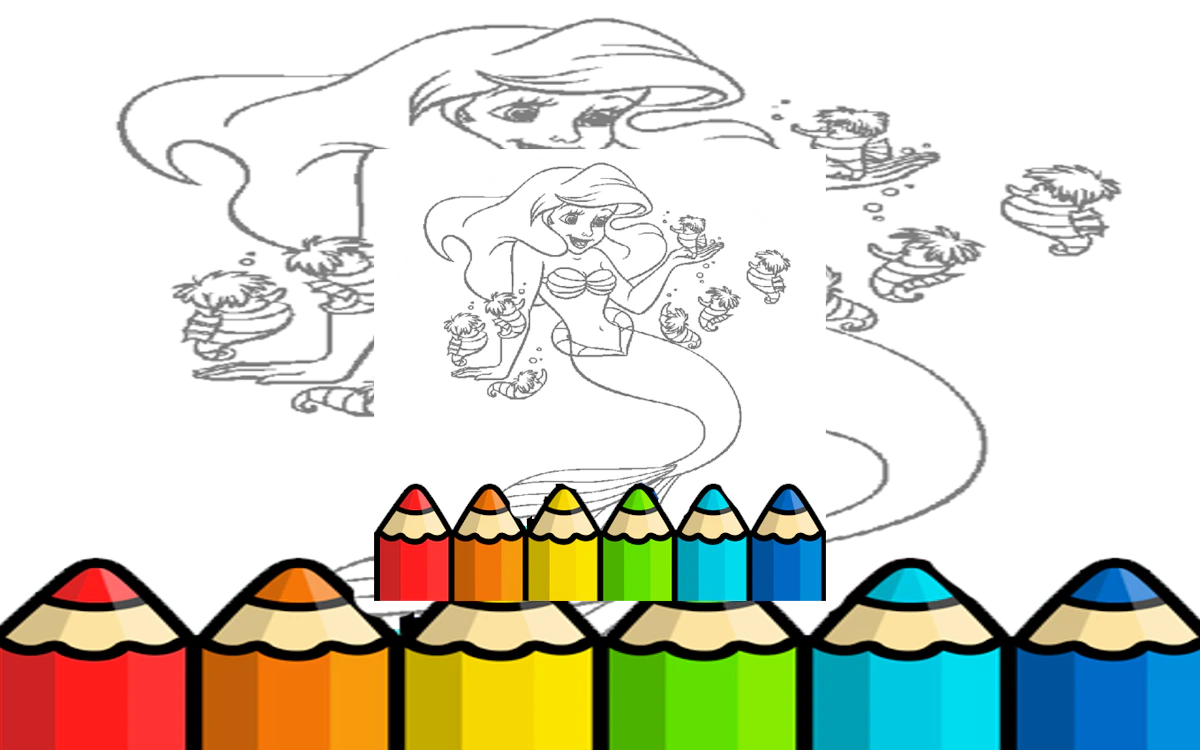 Play Kid Mermaids Coloring — free online Kids game