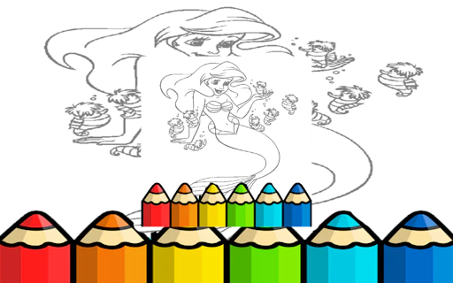 Kid Mermaids Coloring