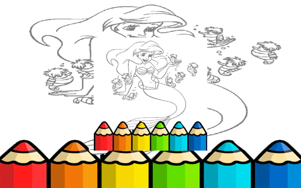Kid Mermaids Coloring