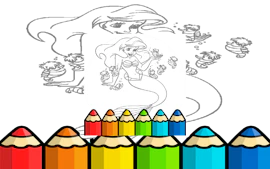 Kid Mermaids Coloring