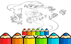 Kid Mermaids Coloring