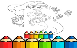 Kid Mermaids Coloring