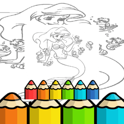 Kid Mermaids Coloring Online junior Games on taptohit.com